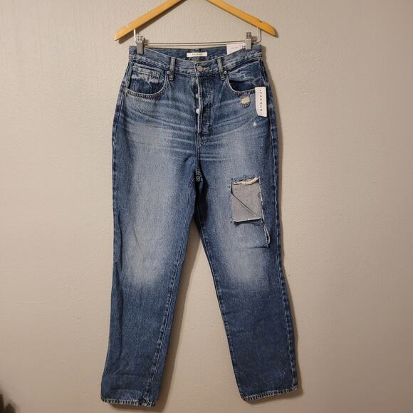 Pacsun High Waist Slim Straight Dad Jeans Womens 29 Button Fly Medium Wash - Picture 1 of 11